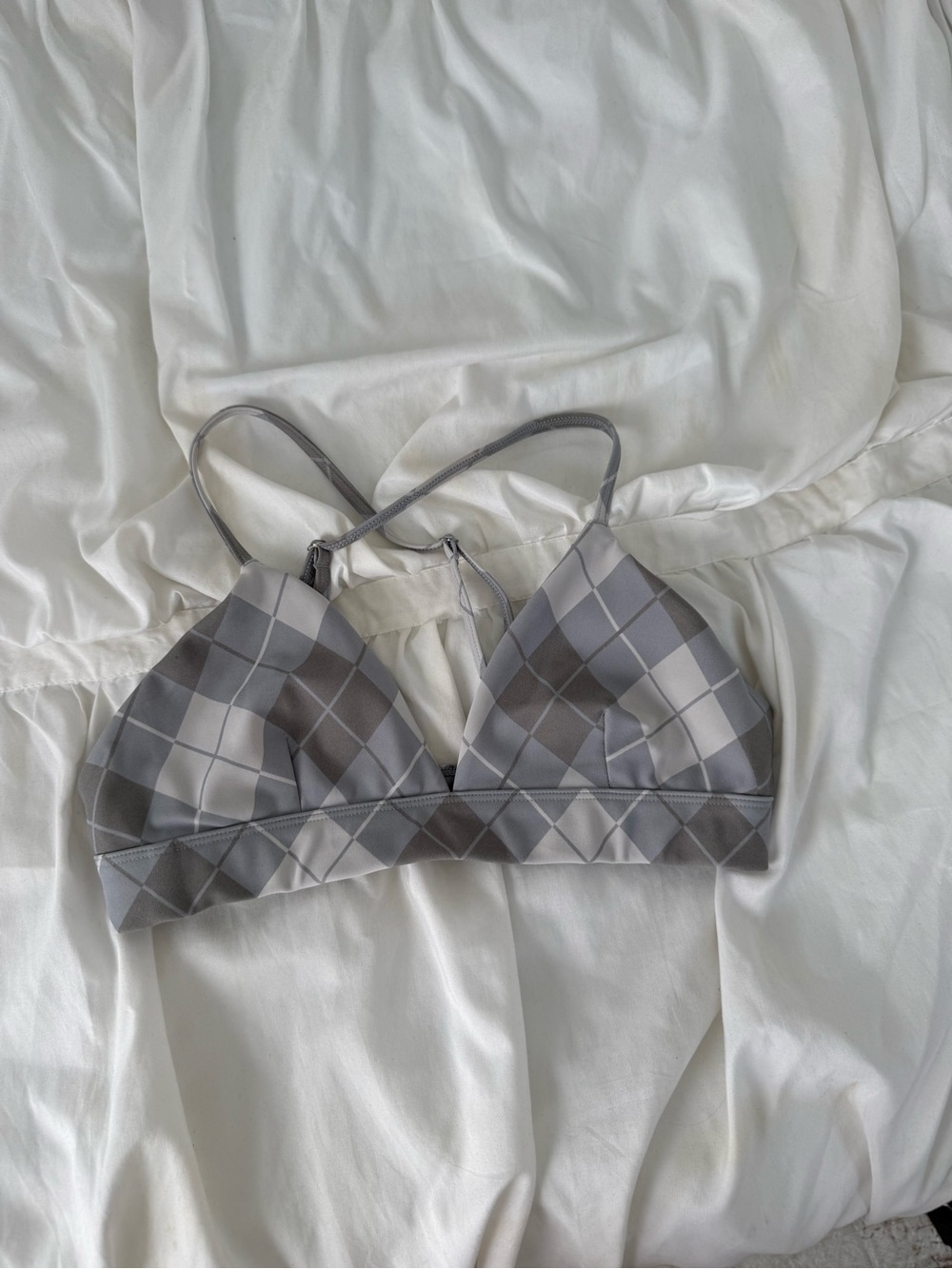 ALO Yoga Gray Plaid Bralette